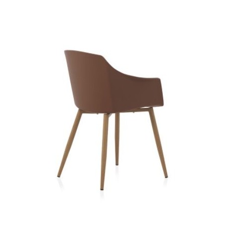 SILLÓN GIRATORIO TAPIZADO MODELO MAURO PATAS METALICAS TERCIOPELO AZUL