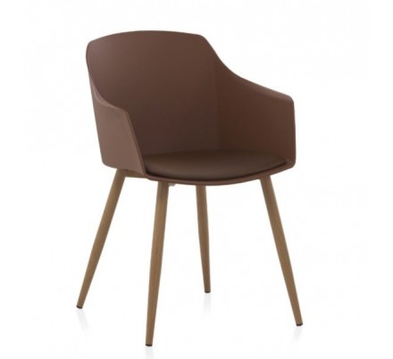 SILLÓN GIRATORIO TAPIZADO MODELO MAURO PATAS METALICAS TERCIOPELO AZUL