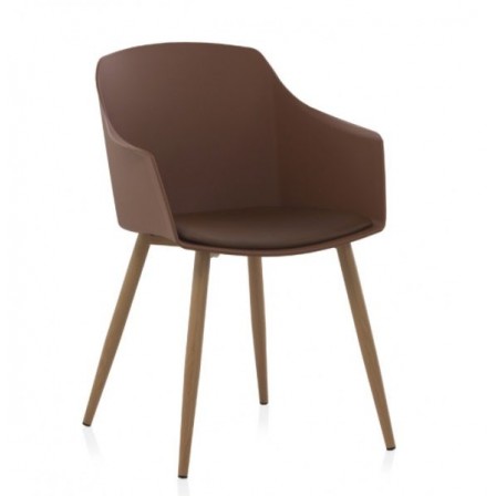 SILLÓN GIRATORIO TAPIZADO MODELO MAURO PATAS METALICAS TERCIOPELO AZUL