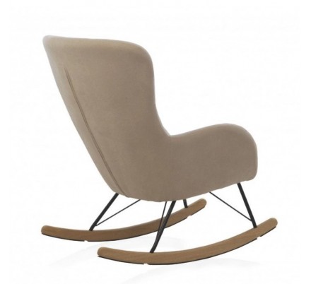 SILLÓN BALANCIN MECEDORA TAPIZADO PATAS METALICAS Y PATIN EN MADERA DE HAYA MODELO NIMBUS