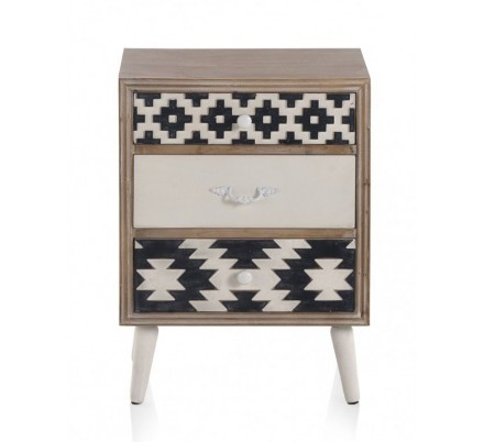 MESITA 3 CAJONES MADERA DE ABETO MODELO BLACK 48X35X64