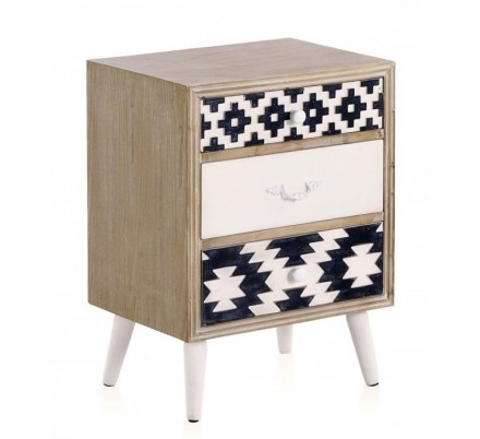 MESITA 3 CAJONES MADERA DE ABETO MODELO BLACK 48X35X64