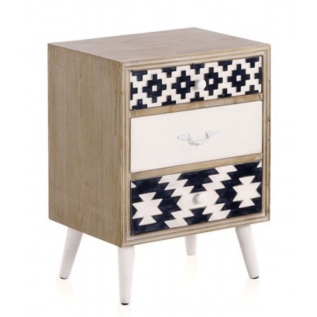 MESITA 3 CAJONES MADERA DE ABETO MODELO BLACK 48X35X64