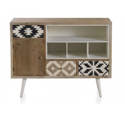 COMODA / APARADOR MADERA DE ABETO MODELO BLACK 107X35,5X81