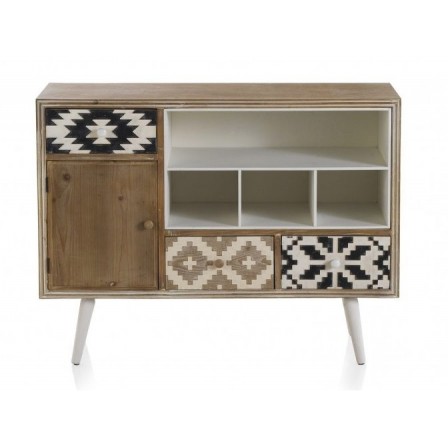 COMODA / APARADOR MADERA DE ABETO MODELO BLACK 107X35,5X81