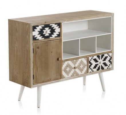 COMODA / APARADOR MADERA DE ABETO MODELO BLACK 107X35,5X81