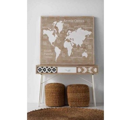 MESITA 3 CAJONES  MADERA DE ABETO MODELO BUDAPES  40X35X67