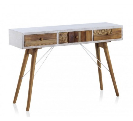MESITA 3 CAJONES  MADERA DE ABETO MODELO BUDAPES  40X35X67