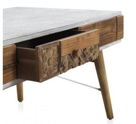 MESITA 3 CAJONES  MADERA DE ABETO MODELO BUDAPES  40X35X67