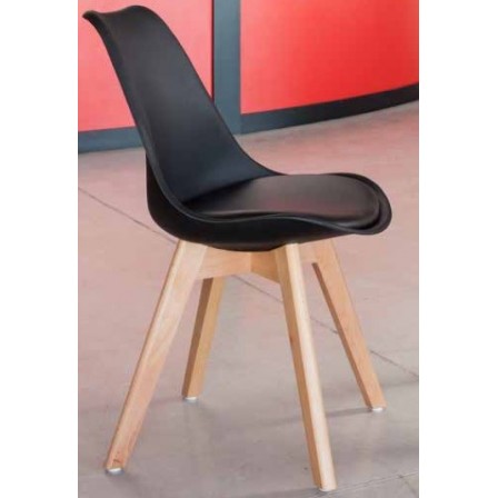 Silla Comedor Estilo Nórdico Modelo Súper Dereck Negro
