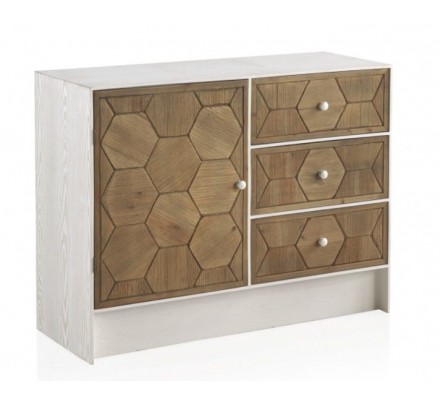 COMODA 1 PUERTA Y 3 CAJONES MADERA DE FRESNO MODELO BEEN 105X40X80