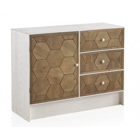 COMODA 1 PUERTA Y 3 CAJONES MADERA DE FRESNO MODELO BEEN 105X40X80
