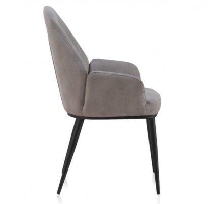 SILLÓN GIRATORIO TAPIZADO MODELO MAURO PATAS METALICAS TERCIOPELO AZUL