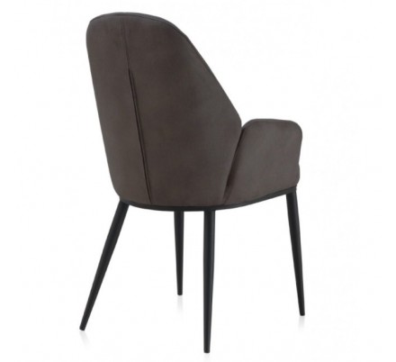 SILLÓN GIRATORIO TAPIZADO MODELO MAURO PATAS METALICAS TERCIOPELO AZUL