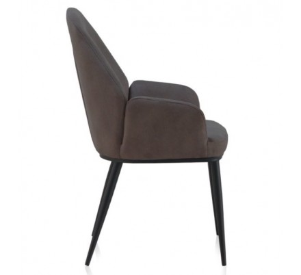 SILLÓN GIRATORIO TAPIZADO MODELO MAURO PATAS METALICAS TERCIOPELO AZUL