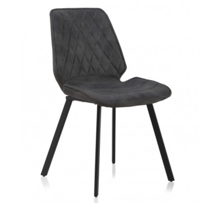 SILLÓN GIRATORIO TAPIZADO MODELO MAURO PATAS METALICAS TERCIOPELO AZUL