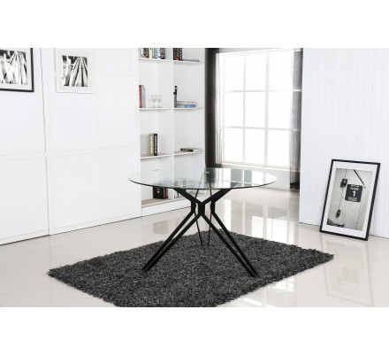 MESA DE COMEDOR MODELO RIO REDONDA COLOR NEGRO