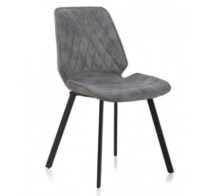 SILLÓN GIRATORIO TAPIZADO MODELO MAURO PATAS METALICAS TERCIOPELO AZUL