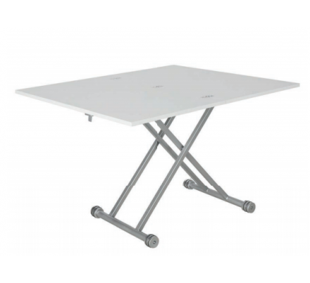 MESA CENTRO REGULABLE TAMES LACADA BLANCO 110-114x39-75