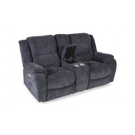 SOFÁ RELAX MODELO VICA  AZUL 2 PLAZAS CON CONSOLA