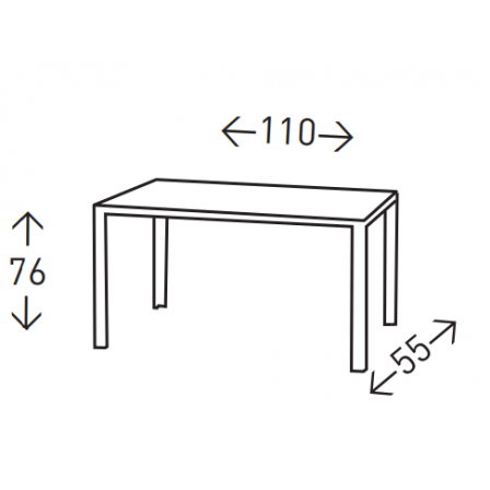 ESCRITORIO CRISTAL MODELO BECA 110X76