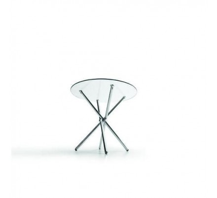 Mesa Comedor Modelo Geno Acero Cromado-Cristal Templado 80º