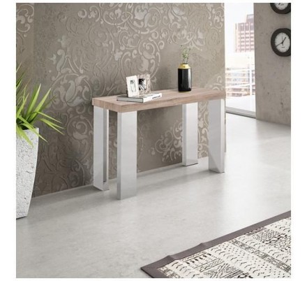 CONSOLA DURAN MDF-ACERO INOXIDABLE 110X75 GRIS CERÁMICO