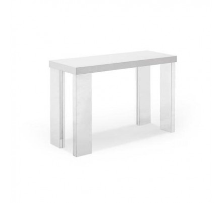 CONSOLA DURAN MDF-ACERO INOXIDABLE 110X75 BLANCO MOTA