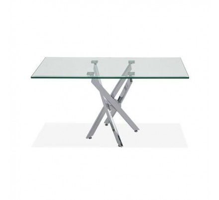CONSOLA BILOBA ACERO CROMADO-CRISTAL 110X75