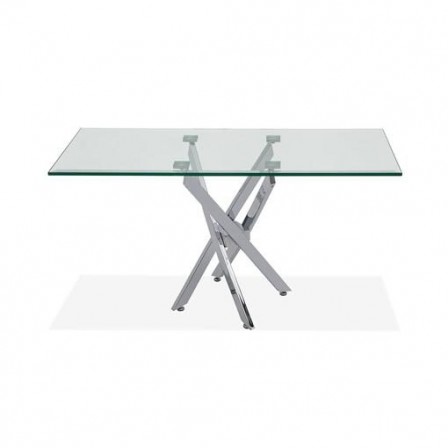 CONSOLA BILOBA ACERO CROMADO-CRISTAL 110X75