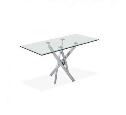 CONSOLA BILOBA ACERO CROMADO-CRISTAL 110X75