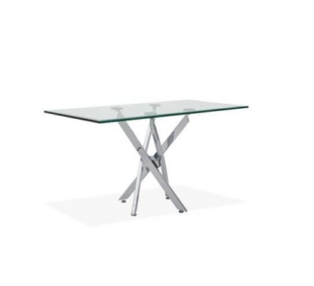 CONSOLA BILOBA ACERO CROMADO-CRISTAL 110X75