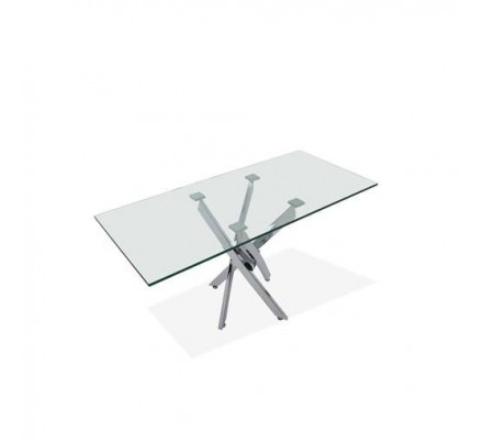 CONSOLA BILOBA ACERO CROMADO-CRISTAL 110X75