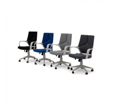SILLA OFICINA MODELO RON TAPIZADO GRIS CLARO