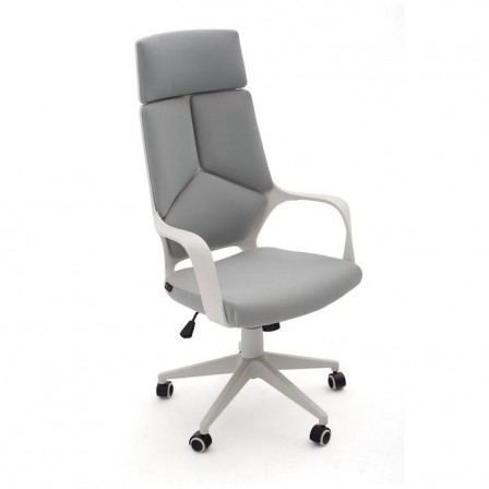 SILLA OFICINA MODELO RON TAPIZADO GRIS CLARO