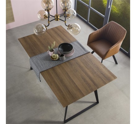 MESA COMEDOR EXTENSIBLE 110 MADERA CHAPADA 140(180)x90