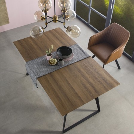 MESA COMEDOR EXTENSIBLE 110 MADERA CHAPADA 140(180)x90