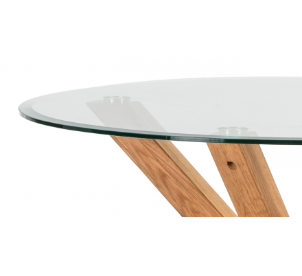 MESA COMEDOR  REDONDA MODELO 152 CRISTAL 107X75