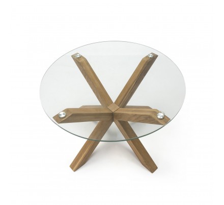MESA COMEDOR  REDONDA MODELO 152 CRISTAL 107X75