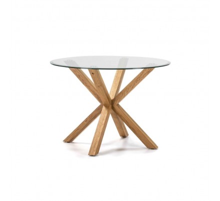 MESA COMEDOR  REDONDA MODELO 152 CRISTAL 107X75