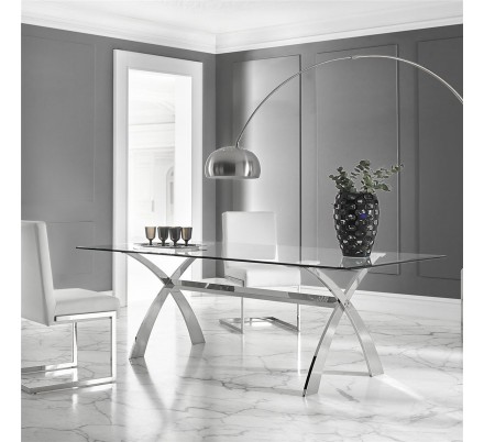 MESA COMEDOR MODELO 18 CRISTAL TEMPLADO 200X106