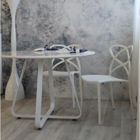 MESA COMEDOR REDONDA MODELO 13 BLANCA 100X75