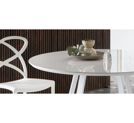 MESA COMEDOR REDONDA MODELO 13 BLANCA 100X75