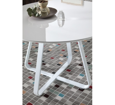 MESA COMEDOR REDONDA MODELO 13 BLANCA 100X75