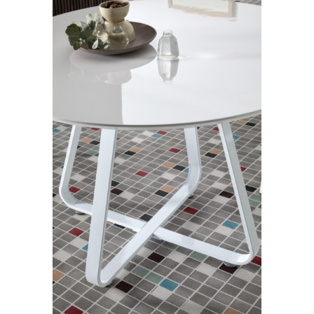 MESA COMEDOR REDONDA MODELO 13 BLANCA 100X75