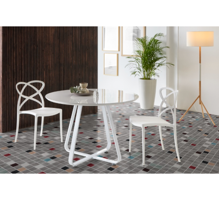 MESA COMEDOR REDONDA MODELO 13 BLANCA 100X75