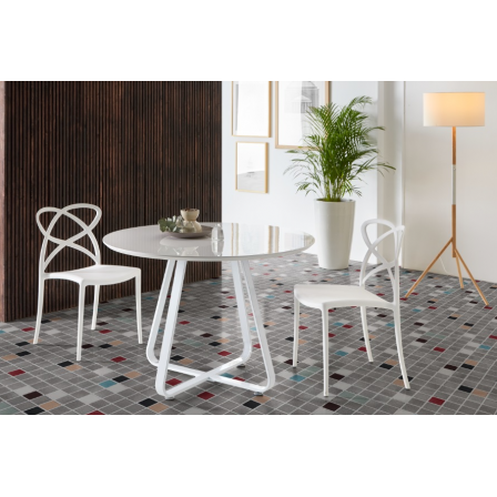 MESA COMEDOR REDONDA MODELO 13 BLANCA 100X75