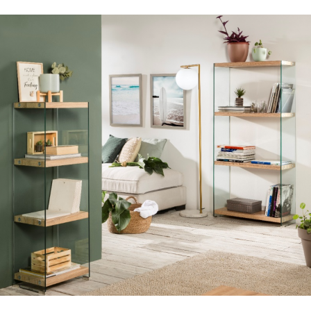 ESTANTERÍA SIDNEY SH-125 CRISTAL COLOR ROBLE