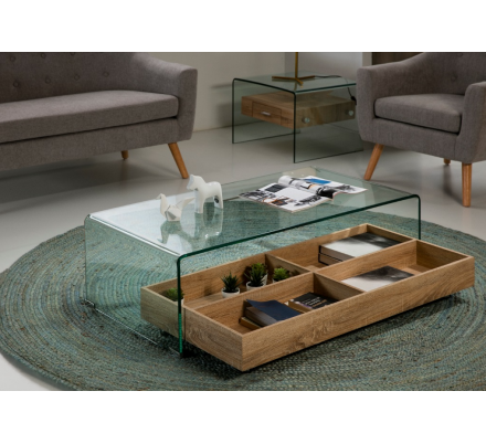 MESA CENTRO SIDNEY CT-227 CRISTAL COLOR ROBLE